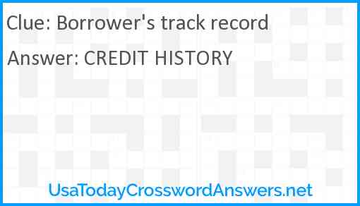 Borrower's track record Answer