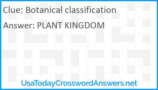 Botanical classification Answer