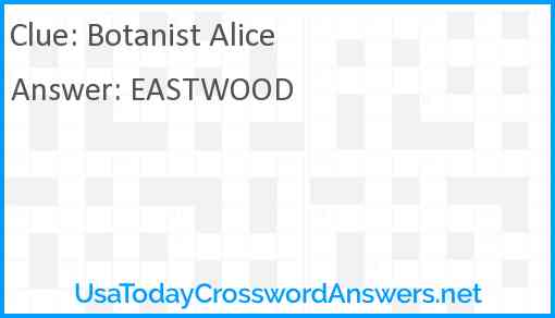 Botanist Alice Answer