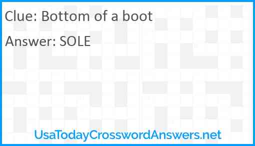 Bottom of a boot Answer