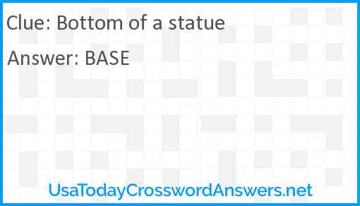 Bottom of a statue Answer