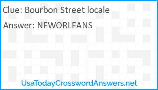 Bourbon Street locale Answer