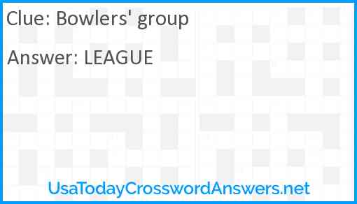 Bowlers' group Answer