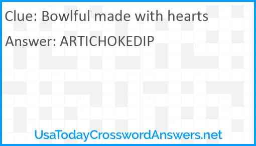 Bowlful made with hearts Answer