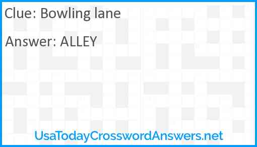 Bowling lane Answer