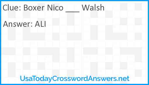 Boxer Nico ___ Walsh Answer