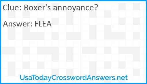 Boxer's annoyance? Answer