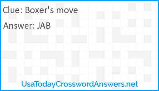 Boxer's move Answer