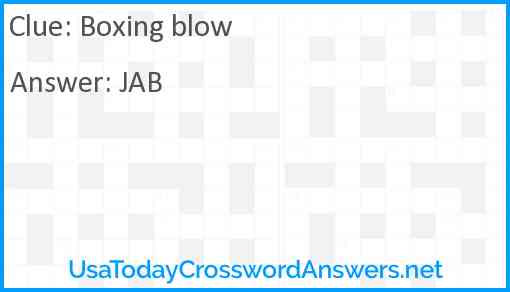 Boxing blow Answer