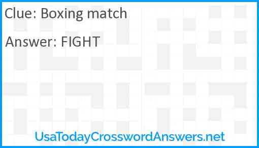Boxing match Answer