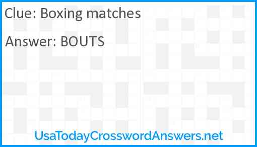 Boxing matches Answer