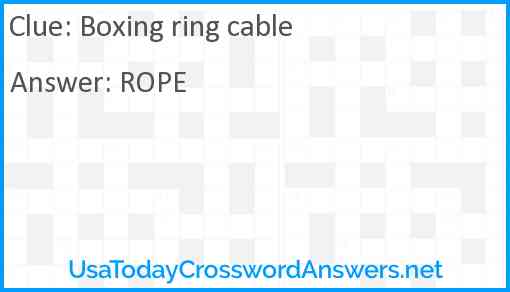 Boxing ring cable Answer