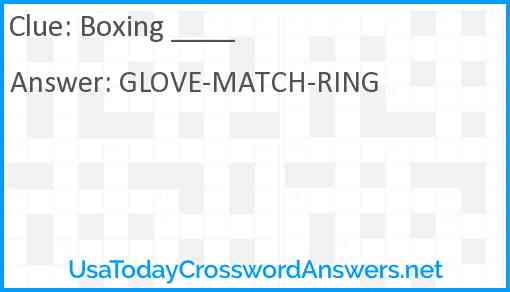 Boxing ____ Answer