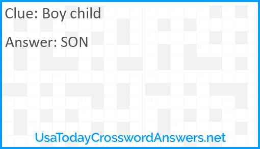 Boy child Answer