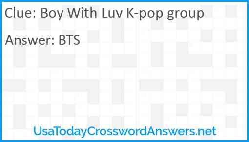 Boy With Luv K-pop group Answer