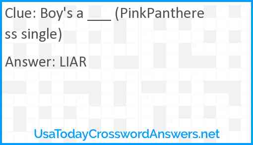 Boy's a ___ (PinkPantheress single) Answer