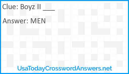 Boyz II ___ Answer