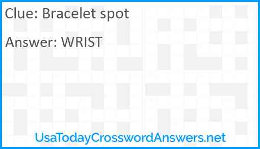 Bracelet spot Answer
