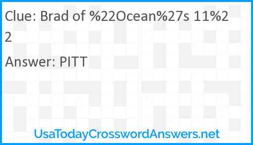 Brad of %22Ocean%27s 11%22 Answer