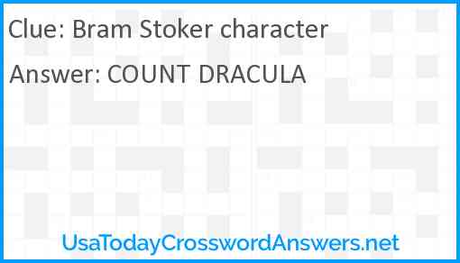 Bram Stoker character Answer
