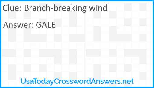 Branch-breaking wind Answer