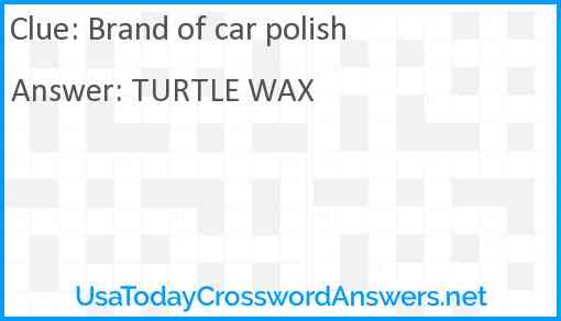 Brand of car polish Answer