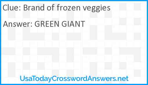 Brand of frozen veggies Answer
