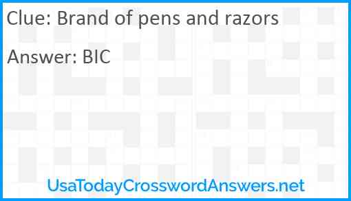 Brand of pens and razors Answer