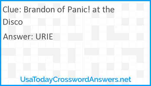 Brandon of Panic! at the Disco Answer