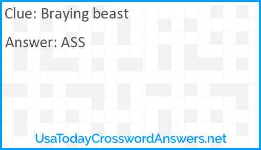 Braying beast Answer