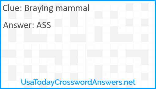 Braying mammal Answer