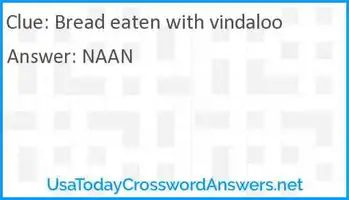 Bread eaten with vindaloo crossword clue ...