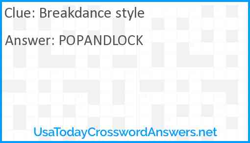 Breakdance style Answer