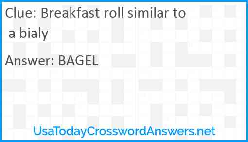 Breakfast roll similar to a bialy Answer