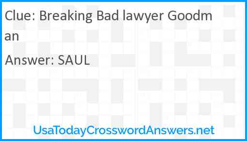 Breaking Bad lawyer Goodman Answer