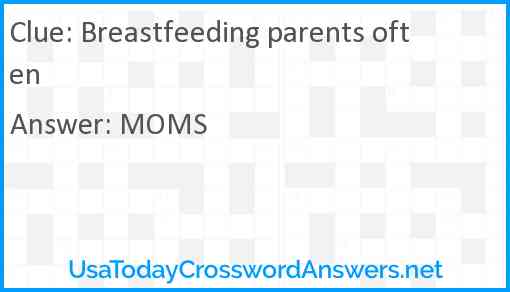 Breastfeeding parents often Answer