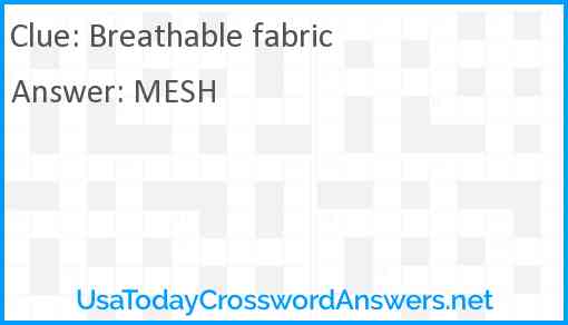 Breathable fabric Answer