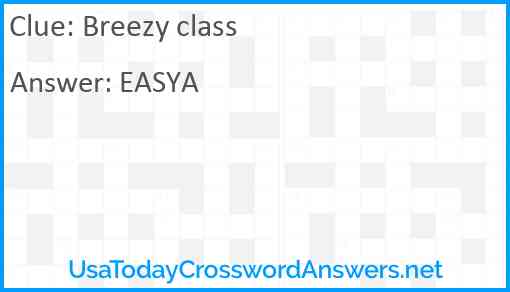 Breezy class Answer