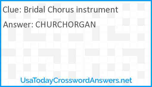 Bridal Chorus instrument Answer