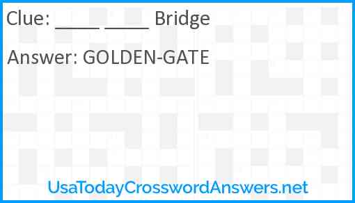____ ____ Bridge Answer
