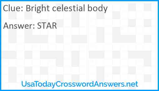 Bright celestial body Answer