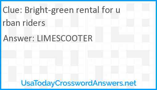 Bright-green rental for urban riders Answer