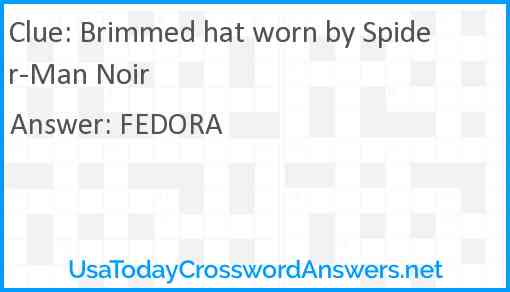 Brimmed hat worn by Spider-Man Noir Answer