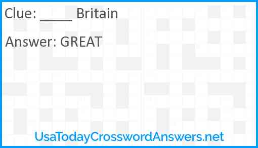 ____ Britain Answer