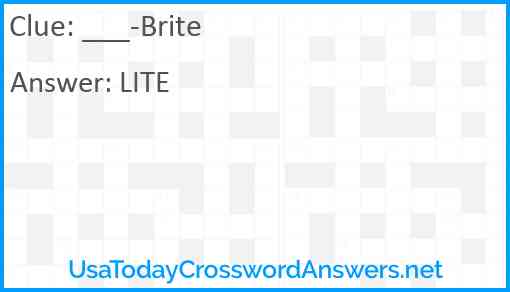 ___-Brite Answer