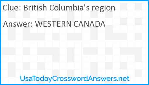 British Columbia's region Answer