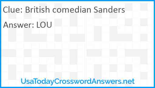 British comedian Sanders Answer
