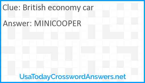 British economy car Answer