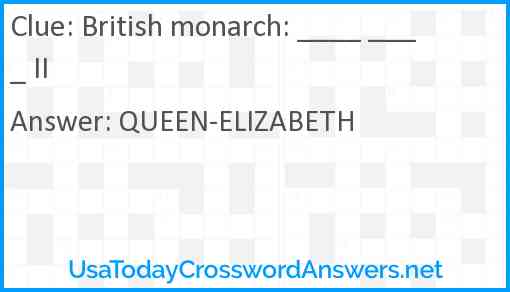 British monarch: ____ ____ II Answer