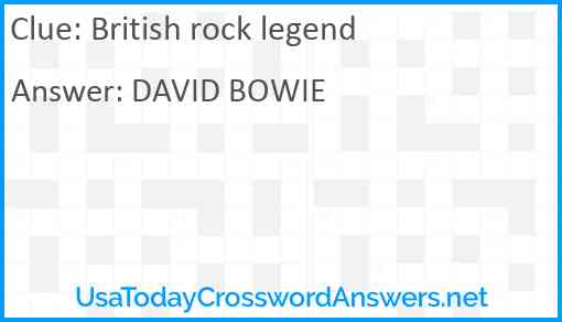 British rock legend Answer